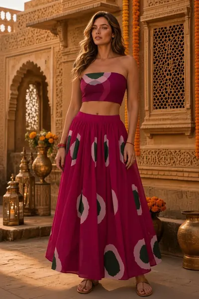 Women's Magenta Circle Lehenga Choli